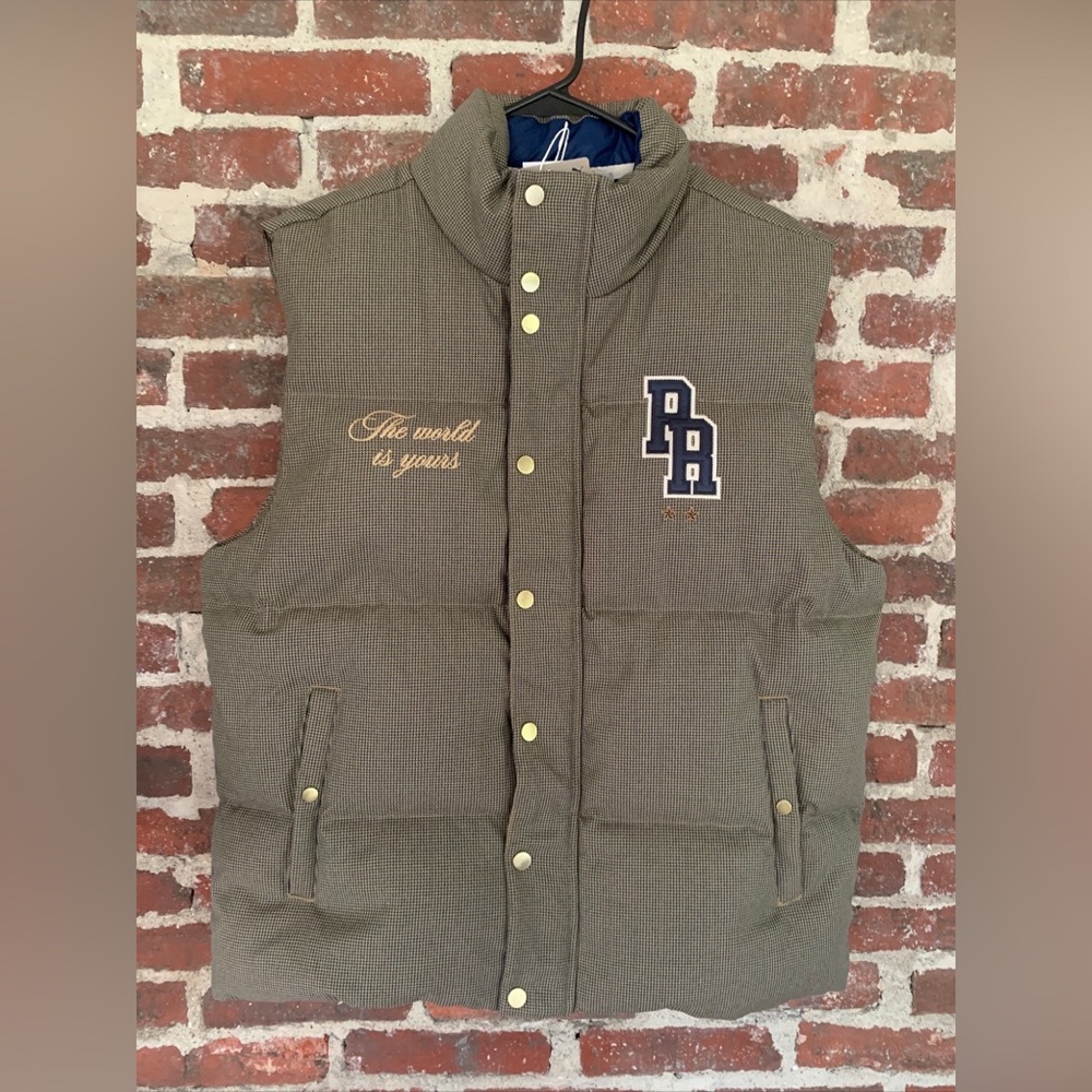 Puma X Rhuigi Rhude Full Zip Duck Down Puffer Vest Mens Persian Blue Size Medium